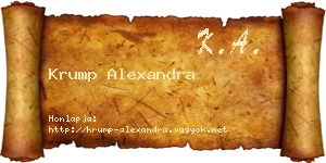 Krump Alexandra névjegykártya